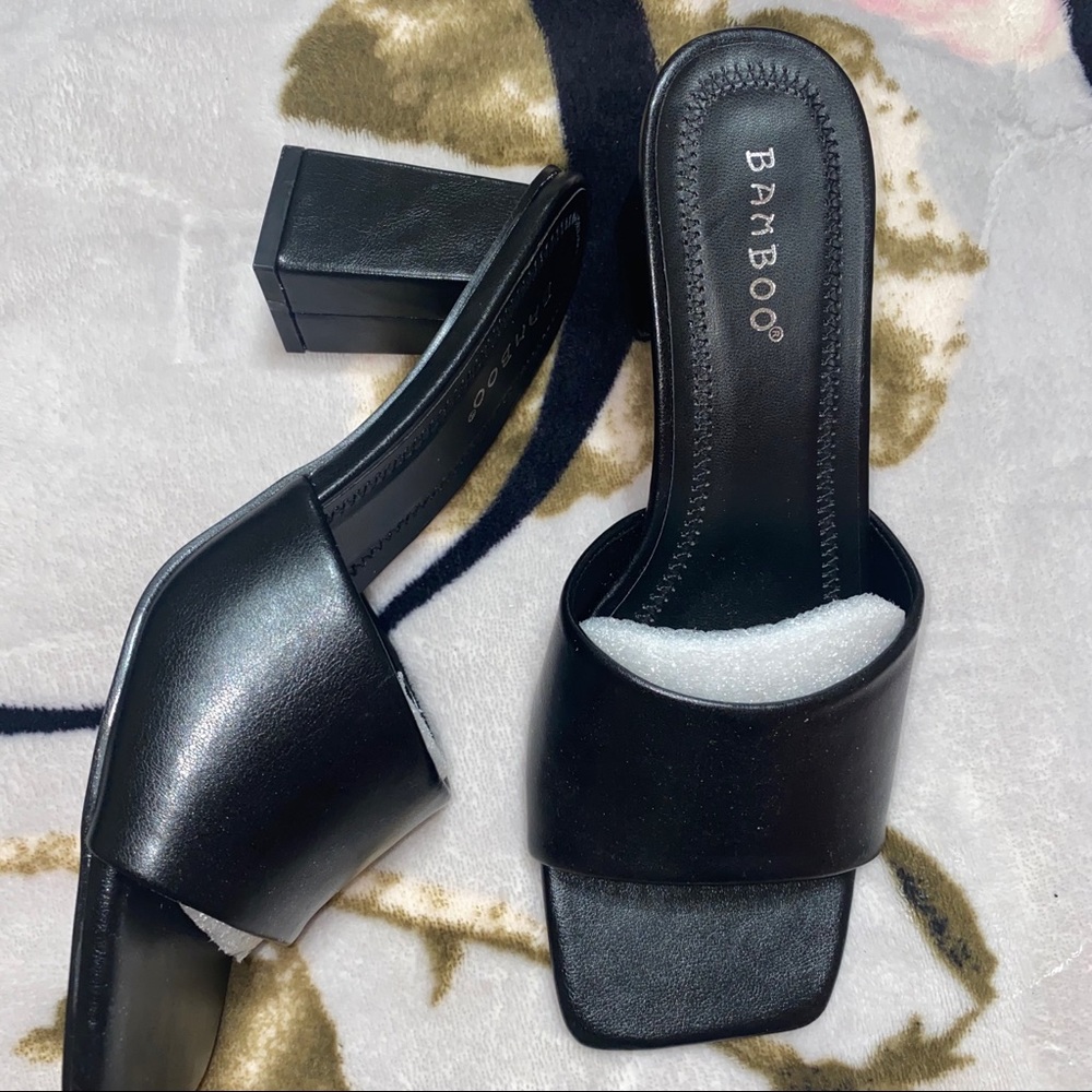 Square heel mules